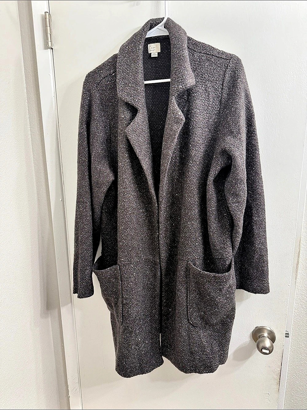 A New Day Speckled Longline Coat in Gray XL